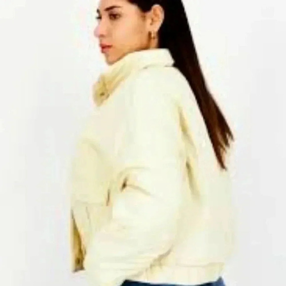 Guess Jeans yellow fleece jacket size Large - Picture 1 of 5